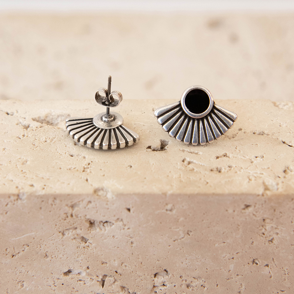 Iris Silver Plated Stud Earrings - Image 6