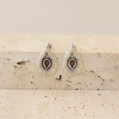 Nerea Silver Drop Stud Earrings