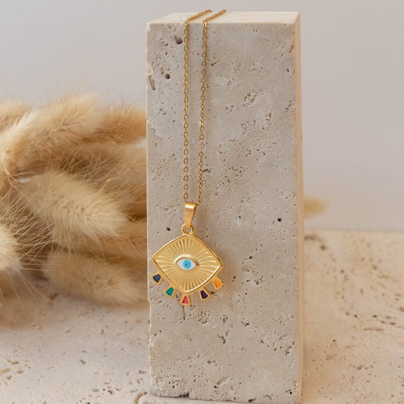 Egyptian Eye Gold Plated Necklace - Image 4