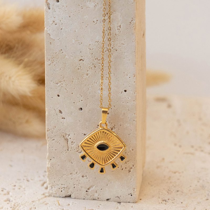 Egyptian Eye Gold Plated Necklace - Image 2