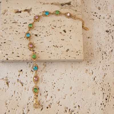 Zircon Eye Multicolor Steel Bracelet