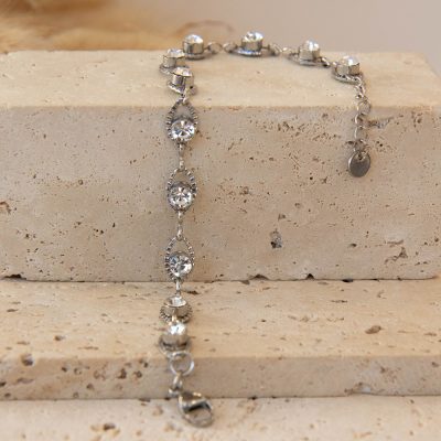 Zircon Eye Silver Steel Bracelet