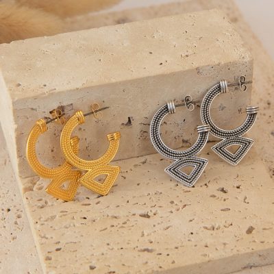 Ethnic Rope Hoop Earrings